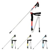 Dengjunhu Travel Folding Trekking Hiking Pole with Carrying Case,Collapsible Cane Adjustable Walking Stick Portable Mobility Aid for Women Men Hikers Gift